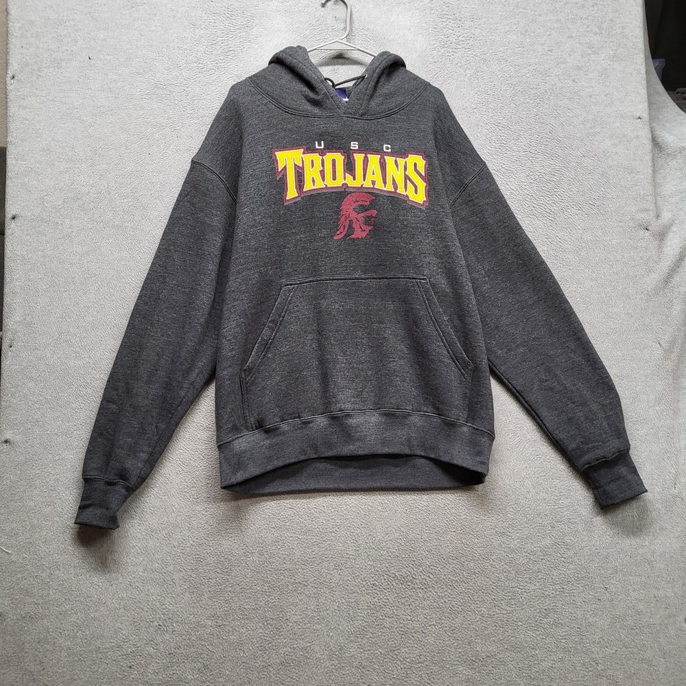 USC Trojans Men Hoodie M Charcoal Team Edition Apparel Mascot Sports READ